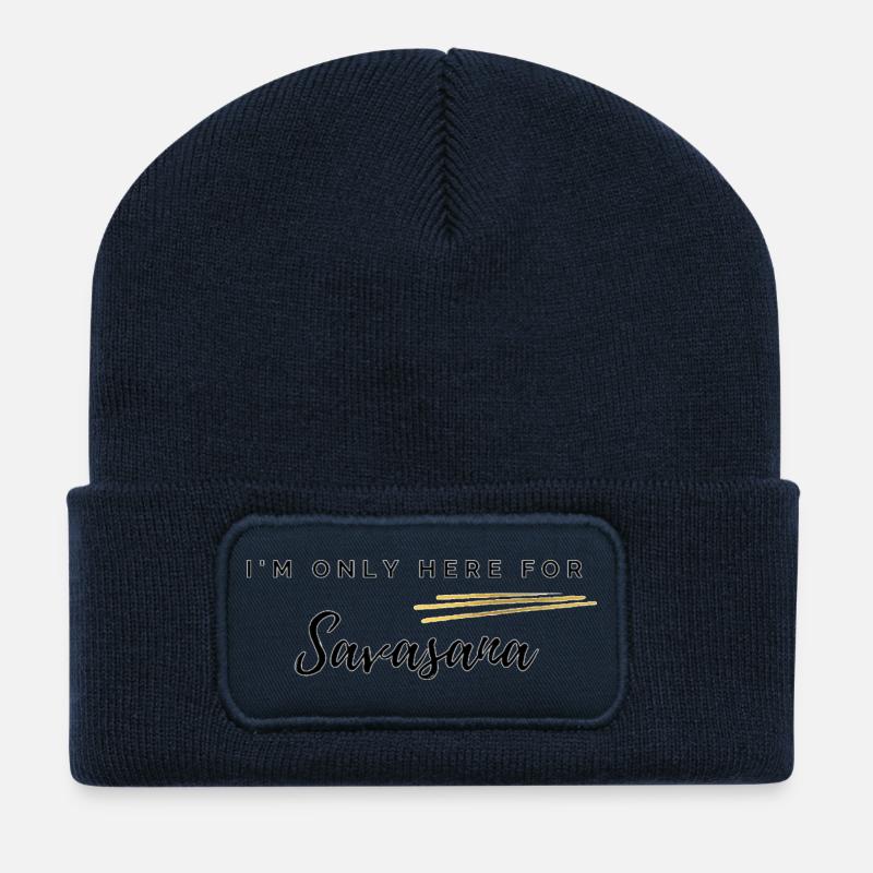 I'm Only Here for Savasana - Recycelte Patch Beanie - French Navy