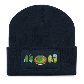 From Cucumbers To Pickles Funny Pickle Development - Recycled Patch Beanie - french navy - Front