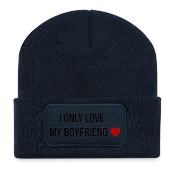 I only Love my Boyfriend - Recycled Patch Beanie - french navy - Front