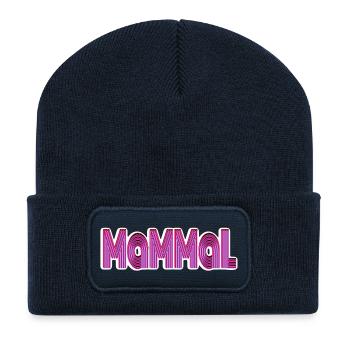 Mammal Neon Striped Typography - Recycled Patch Beanie - french navy - Front