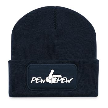 PewPew Laser Rétro Graphique Portable - Beanie recyclé à patch - bleu marine - Devant
