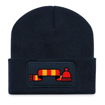 Foulard de supporter Logo du stade - Beanie recyclé à patch - bleu marine - Devant