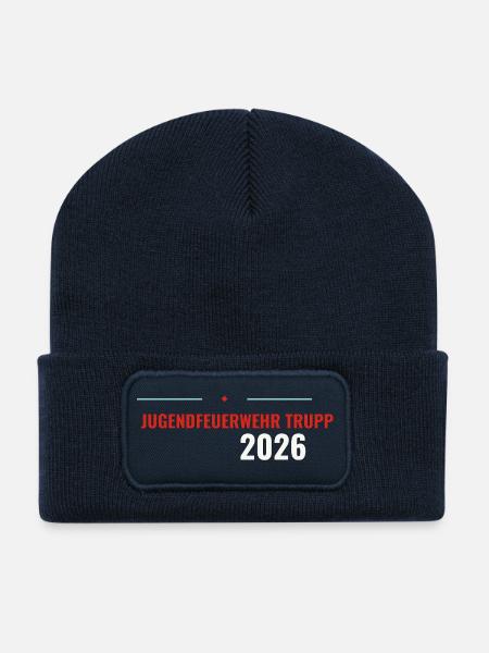 Willkommens-Shirt Jugendfeuerwehr Trupp 2026 - Recycelte Patch Beanie - French Navy