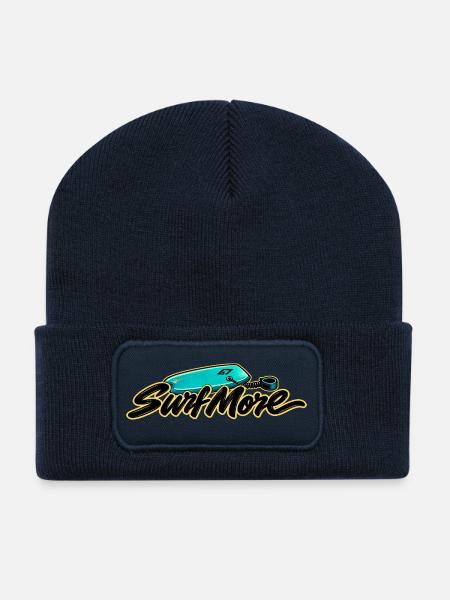Surf More – Retro Bodyboard - Recycelte Patch Beanie - French Navy