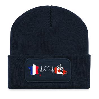 Heartbeat France Kanada - Recycelte Patch Beanie - French Navy - Vorne