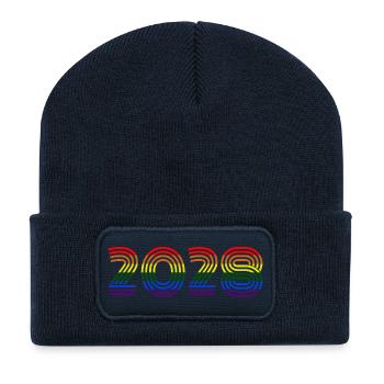 Rainbow 2028 - Recycelte Patch Beanie - French Navy - Vorne