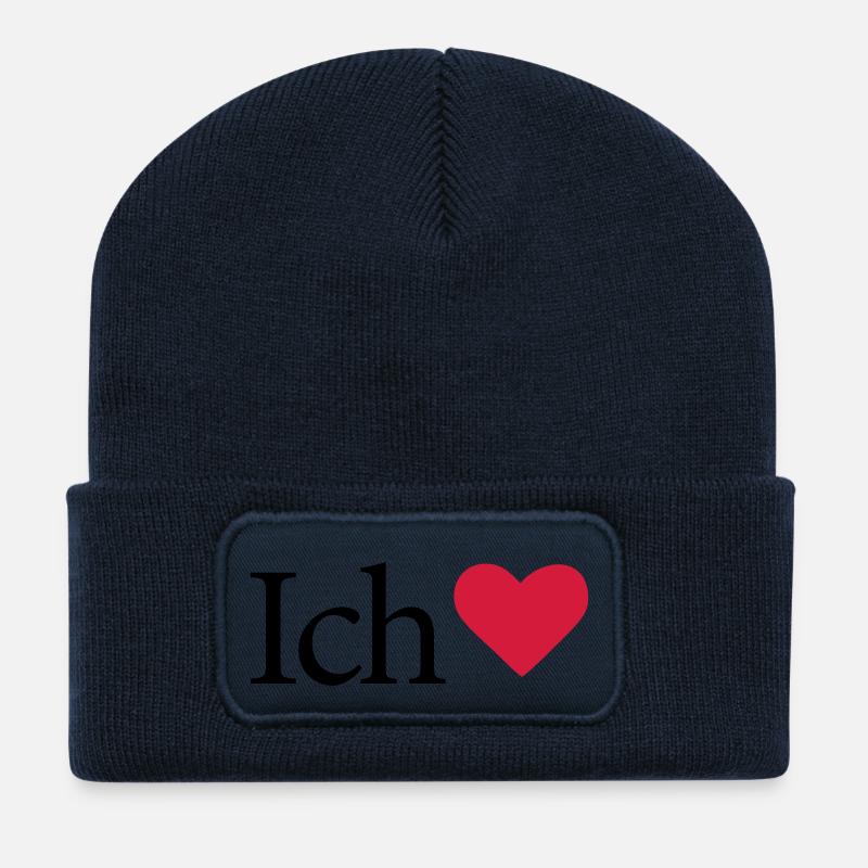 I Love - Recycelte Patch Beanie - French Navy