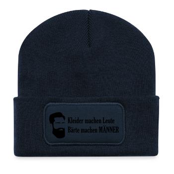 Kleider machen Leute Bärte machen Männer - Recycelte Patch Beanie - French Navy - Vorne