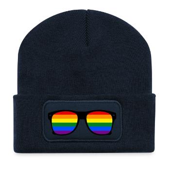 glasses rainbow - Recycelte Patch Beanie - French Navy - Vorne