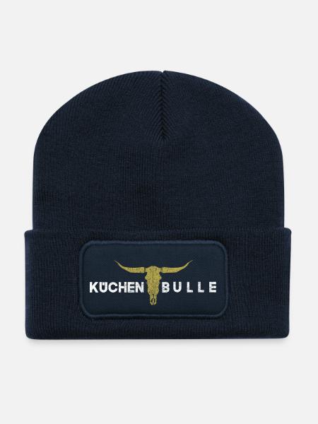 Küchenbulle weiss gold - Recycelte Patch Beanie - French Navy