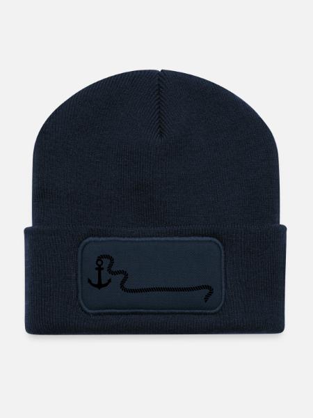 anker - Recycelte Patch Beanie - French Navy