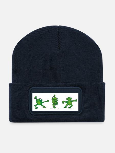 Sei kein Frosch - mach Tai Chi - Recycelte Patch Beanie - French Navy