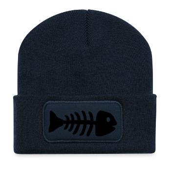 fisch_1___f1 - Beanie recyclé à patch - bleu marine - Devant