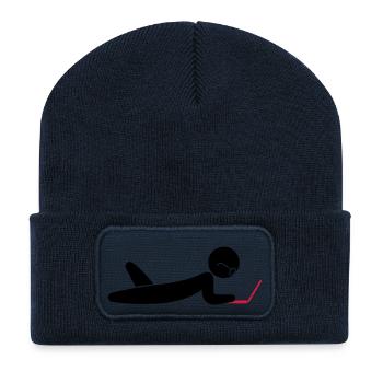 A programmer using a laptop - Recycled Patch Beanie - french navy - Front