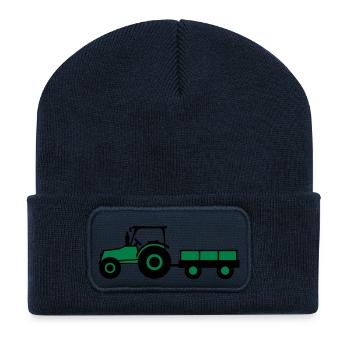Tractor With Trailer - Recycelte Patch Beanie - French Navy - Vorne