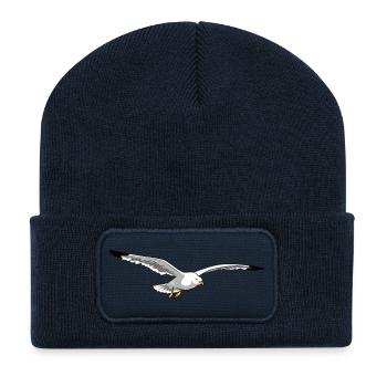 fliegende moewe urlaub fliegen - Recycelte Patch Beanie - French Navy - Vorne