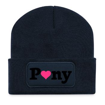 Pony heart - Recycled Patch Beanie - french navy - Front