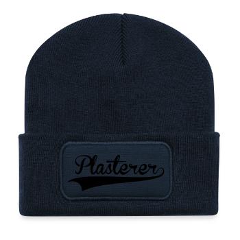 plasterer retro college baseball style l - Recycled Patch Beanie - french navy - Front