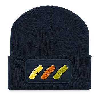 Smiley Fusilli Pasta - Beanie recyclé à patch - bleu marine - Devant