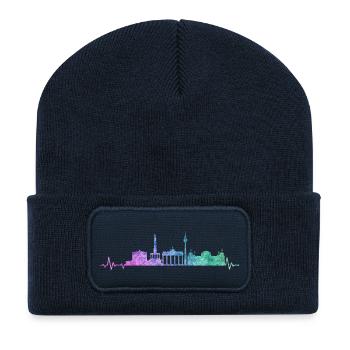 Toits de Berlin - Beanie recyclé à patch - bleu marine - Devant