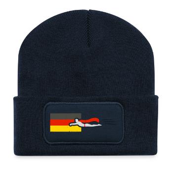 Supermen bat pavillon en Allemagne - Beanie recyclé à patch - bleu marine - Devant