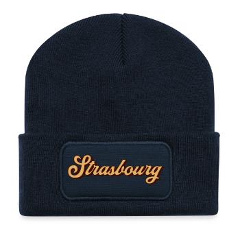 Vintage Strasbourg France - Recycled Patch Beanie - french navy - Front