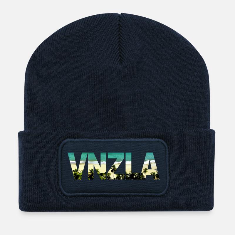 VNZLA - Beanie recyclé à patch - bleu marine