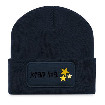 CHRISTMAS. MERRY CHRISTMAS. MERRY CHRISTMAS - Recycled Patch Beanie - french navy - Front