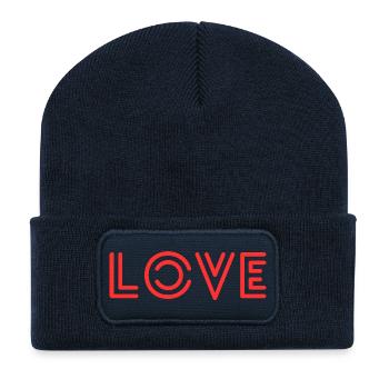 Love - Recycelte Patch Beanie - French Navy - Vorne