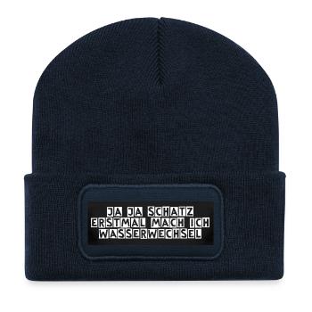 IMG 7325 - Recycelte Patch Beanie - French Navy - Vorne