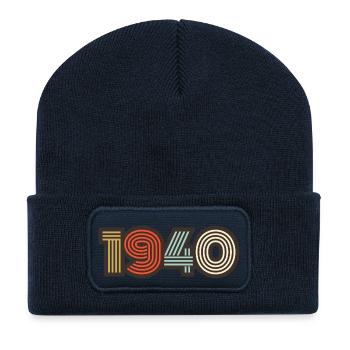 1940's Retro Vintage - Recycled Patch Beanie - french navy - Front
