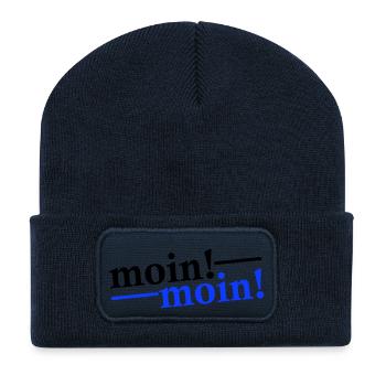 Moin Moin Gruß - Recycelte Patch Beanie - French Navy - Vorne