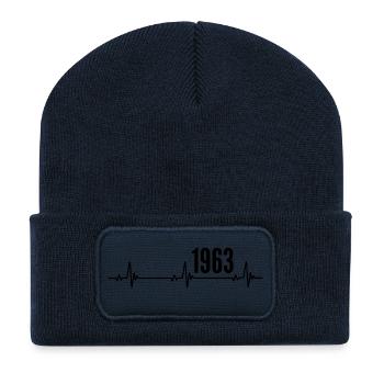 1963 Geschenk 1963 Retro 1963 Original 1963 Jahrgang - Recycelte Patch Beanie - French Navy - Vorne