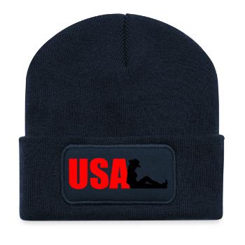 États-Unis - Beanie recyclé à patch - bleu marine - Devant