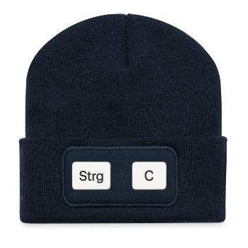 Tastenkombiination Kopieren Strg + C - Recycelte Patch Beanie - French Navy - Vorne