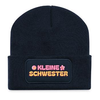 Petite sœur Partenaire frère et sœur Partenaire d’apparence - Beanie recyclé à patch - bleu marine - Devant