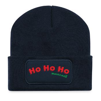 Ho Ho Ho mosexuel - Beanie recyclé à patch - bleu marine - Devant