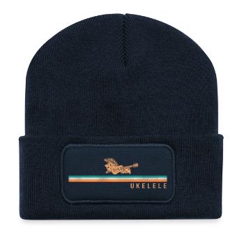 Hawaiian Ukulele Uke Retro Vintage - Recycled Patch Beanie - french navy - Front