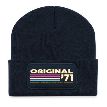 1971 - Beanie recyclé à patch - bleu marine - Devant