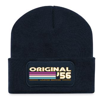 Originale 56 Retro-Streifen - Recycelte Patch Beanie - French Navy - Vorne