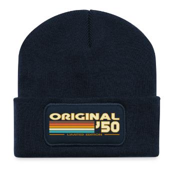 Original 50 Vintage Rainbow - Beanie recyclé à patch - bleu marine - Devant