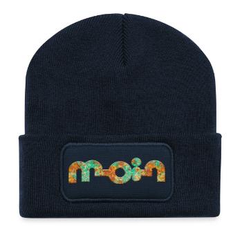 Bonjour - Beanie recyclé à patch - bleu marine - Devant