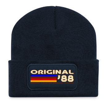 Original 88 Vintage Stripes - Recycled Patch Beanie - french navy - Front