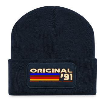 Retro 1991 Rainbow - Recycelte Patch Beanie - French Navy - Vorne