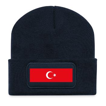 TURQUIE TURQUIE TURC Europe Fan de sport - Beanie recyclé à patch - bleu marine - Devant