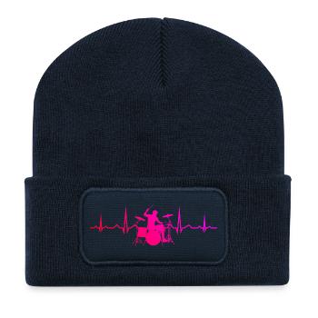 Gift idea for the percussionist with drumming - Recycled Patch Beanie - french navy - Front