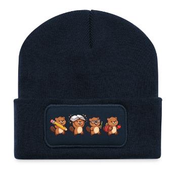 Lernbiber Quartet - Recycled Patch Beanie - french navy - Front