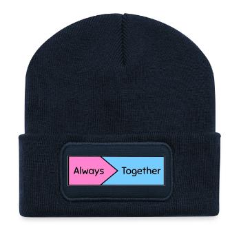 Immer zusammen - Recycelte Patch Beanie - French Navy - Vorne