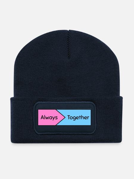 Immer zusammen - Recycelte Patch Beanie - French Navy