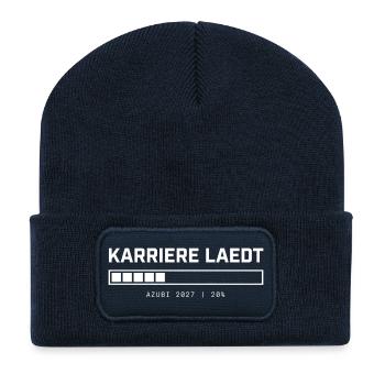 Karriere Lädt Azubi 2027 – Ladebalken Vektor - Recycelte Patch Beanie - French Navy - Vorne